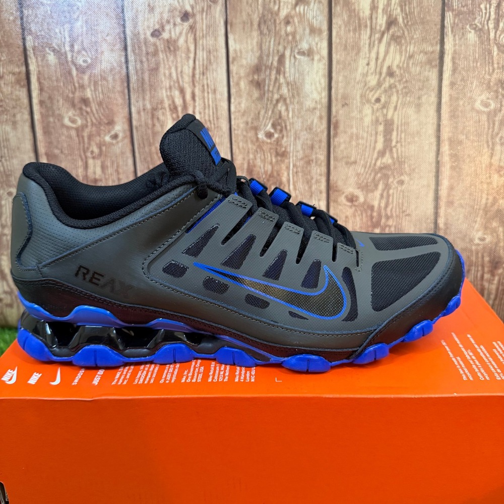 Nike Reax 8 TR Mesh Training Shoes Mens size 10.5 Newsprint Racer Blue Sneakers